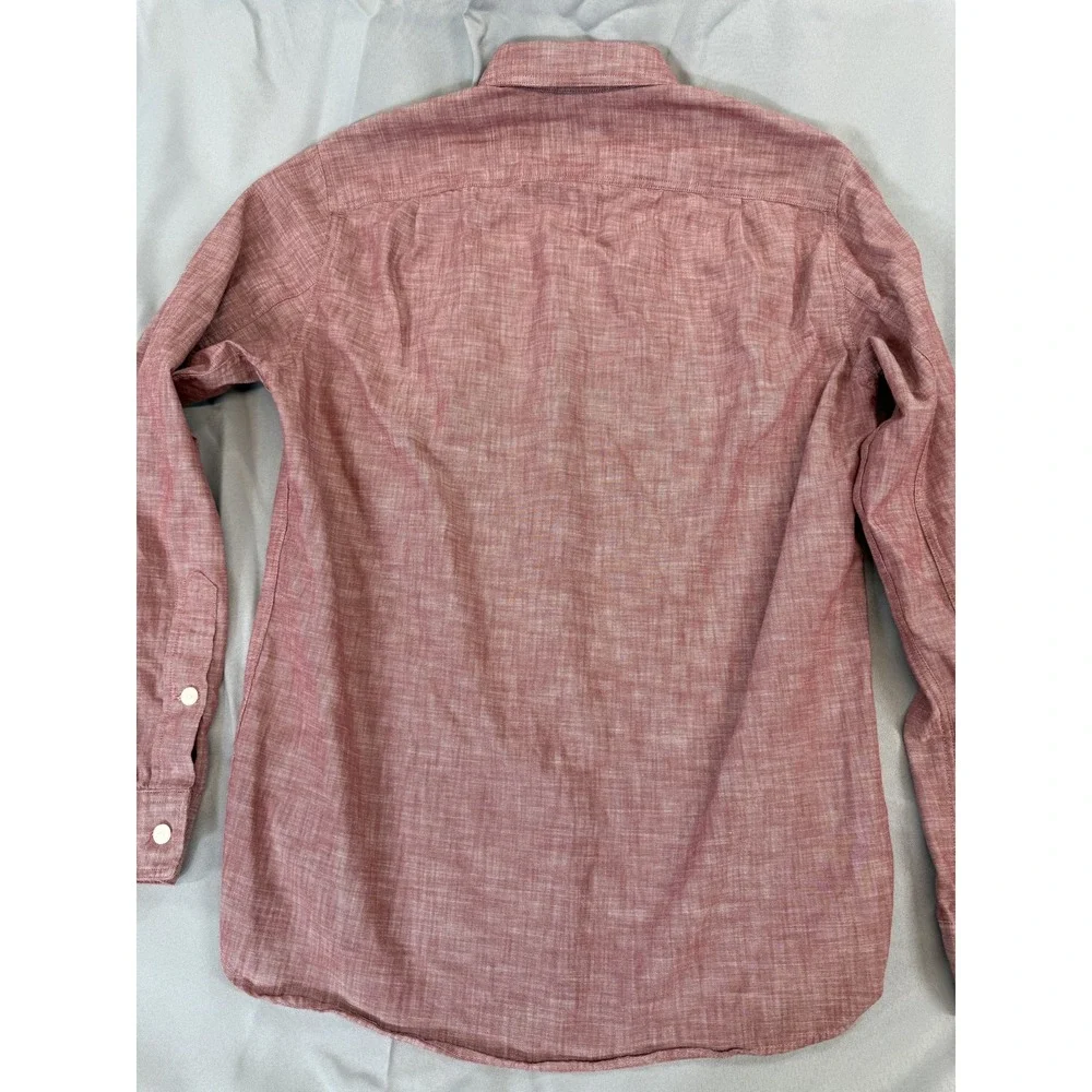 J Crew Workshirt Shirt Mens Small Red Long‎ Sleeve Button Front Casual Classic